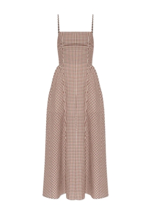 Posse gingham check maxi dress - Neutrals