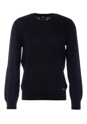 A.P.C. embroidered-logo crew-neck sweater - Black