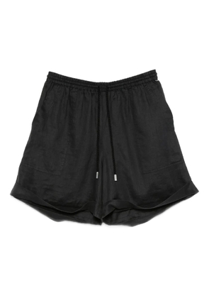 BOSS twisted-drawstring ramie shorts - Black