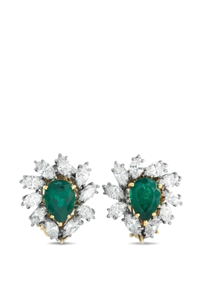LB Exclusive diamond and emerald earrings - Gold