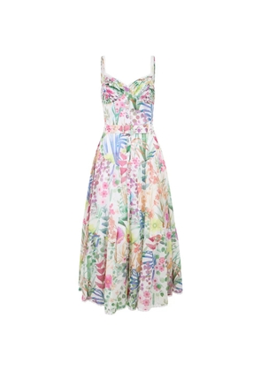 Charo Ruiz Ibiza Cael floral-print belted midi dress - White