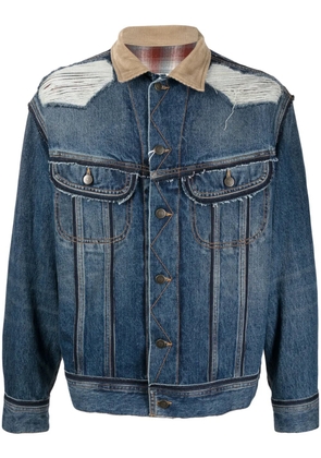 Maison Margiela x Pendleton distressed denim jacket - Blue