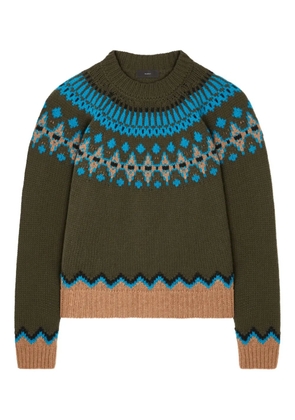 Alanui Sweet Winter fair isle pattern wool sweater - Green