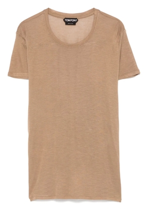 TOM FORD semi-sheer T-shirt - Brown