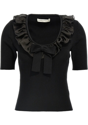 Alessandra Rich ruffled T-shirt - Black