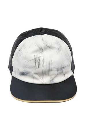 Marc Jacobs leather scratch-effect baseball cap - Black