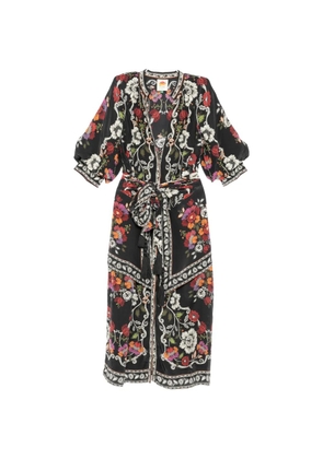 FARM Rio Rococo Flowers midi dress - Black