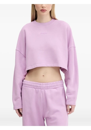 HUGO logo-detail cropped sweatshirt - Pink