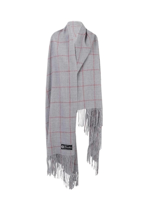 Jean Paul Gaultier fringed check scarf - Grey