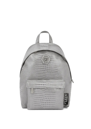 Philipp Plein top-handle leather backpack - Grey