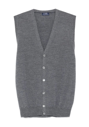 Barba v-neck buttoned vest - Grey