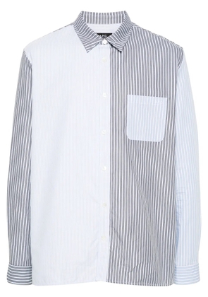 A.P.C. patchwork striped shirt - Blue