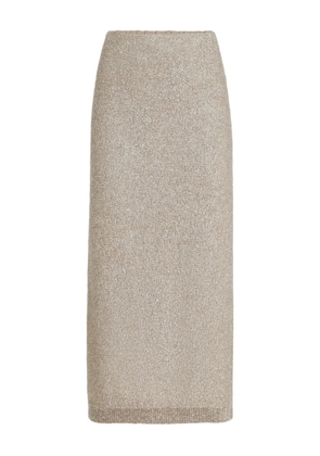 Brunello Cucinelli elastic-waistband midi skirt - Neutrals