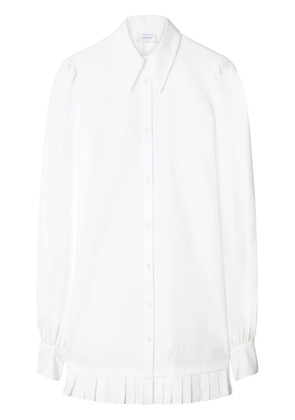 Off-White poplin pleated shirt dress