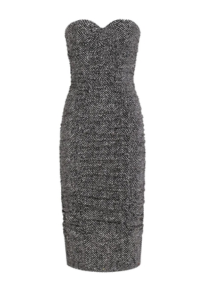 Dolce & Gabbana chevron strapless midi dress - Black