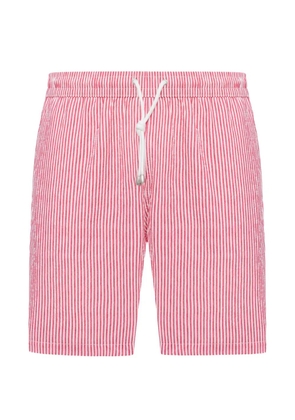 Fay striped drawstring-waistband swim shorts - Red