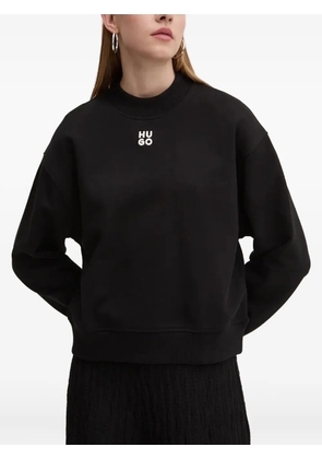HUGO logo-embroidered sweater - Black