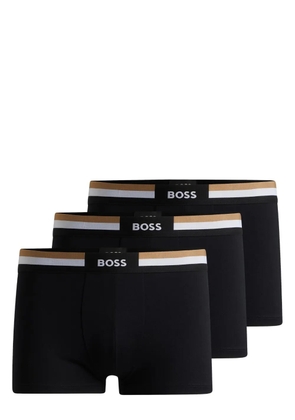 BOSS logo-waistband briefs (pack of three) - Black