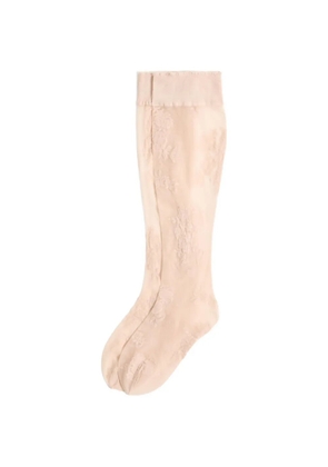 Valentino Garavani floral lycra knee-high socks - Neutrals