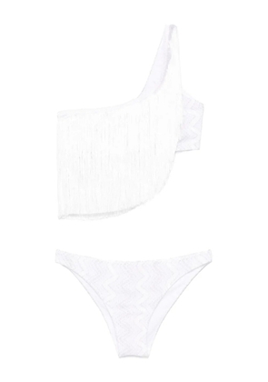 Missoni one-shoulder fringed bikini - White