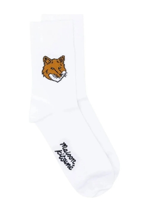 Maison Kitsuné fox-head socks - White