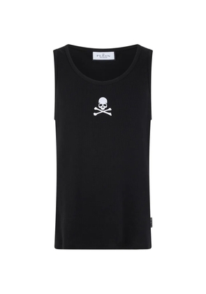 Philipp Plein skull-embroidered tank top - Black