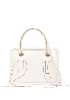 DENTRO mini Otto leather tote bag - White