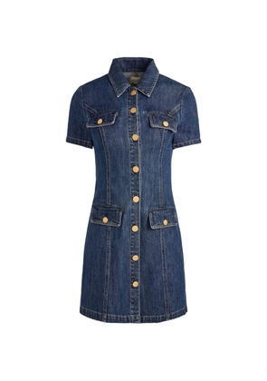 alice + olivia buttoned flap-pocket dress - Blue