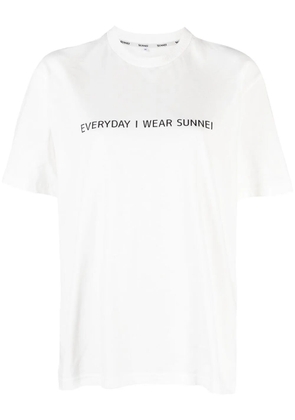 Sunnei slogan-print cotton T-shirt - White