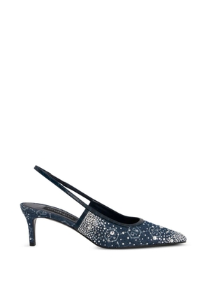 Philipp Plein monogram strass heeled pumps - Blue