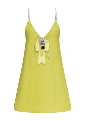 AREA crystal-embellished mini dress - Green