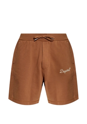 DSQUARED2 drawstring embroidered-logo track shorts - Brown