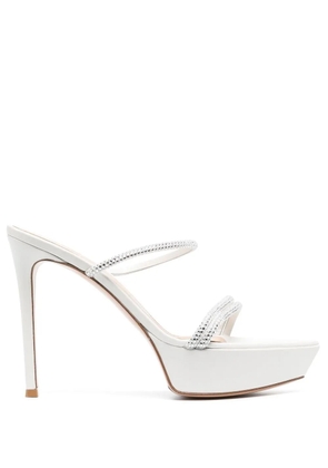 Gianvito Rossi Montecarlo crystal-embellished 130mm sandals - White