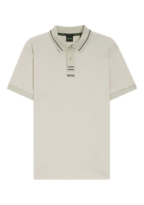 BOSS logo-detail contrasting polo shirt - Neutrals