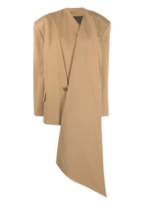 The Attico scarf-embellished single-breasted blazer - Neutrals