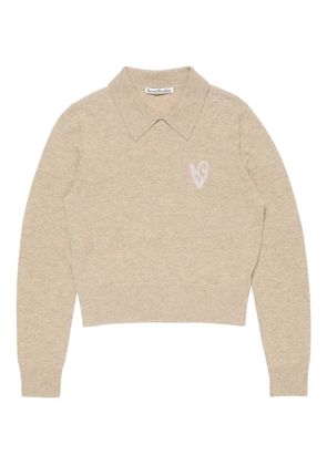 Acne Studios heart-intarsia knit top - Neutrals
