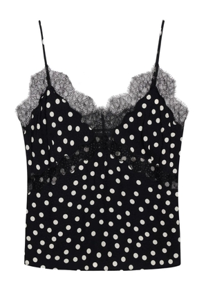ANINE BING lace polka dot top - Black
