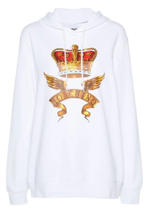Moschino crown-print hoodie - White