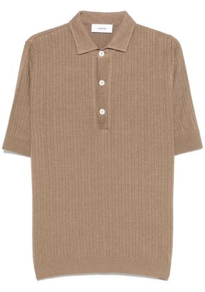 Lardini ribbed polo shirt - Brown