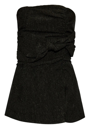 GANNI knot-detailing strapless top - Black