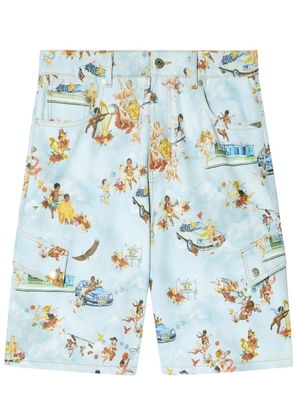 Off-White fresco-print shorts - Blue