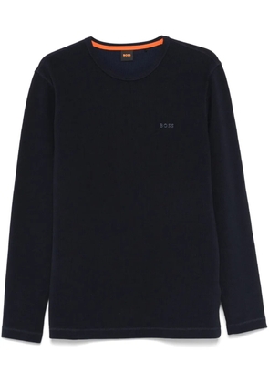 BOSS logo-embroidered sweater - Blue