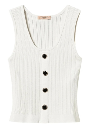 TWINSET button-up knitted top - White