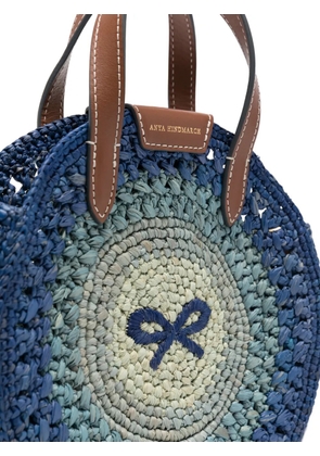 Anya Hindmarch small Round Bow raffia tote bag - Blue