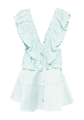 Coperni broderie-anglaise ruffled dress - Green