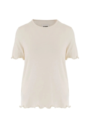 Jil Sander scalloped-trims T-shirt - Neutrals