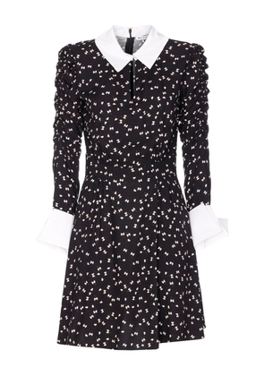MAR DE MARGARITAS bows-print shirt-collar day dress - Black