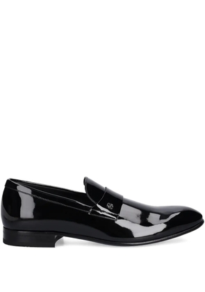 BOSS logo-detail penny loafers - Black