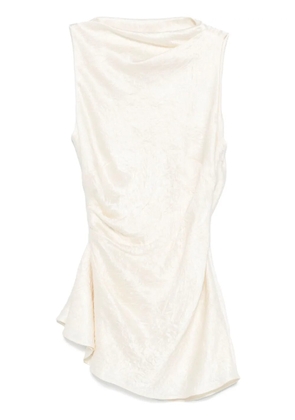 Alexander McQueen asymmetric satin top - Neutrals