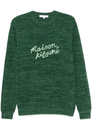Maison Kitsuné logo-embroidered sweater - Green